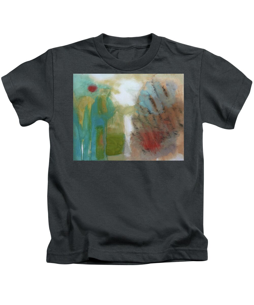 Art Kids T-Shirt featuring the painting Mountain by Janet Zoya