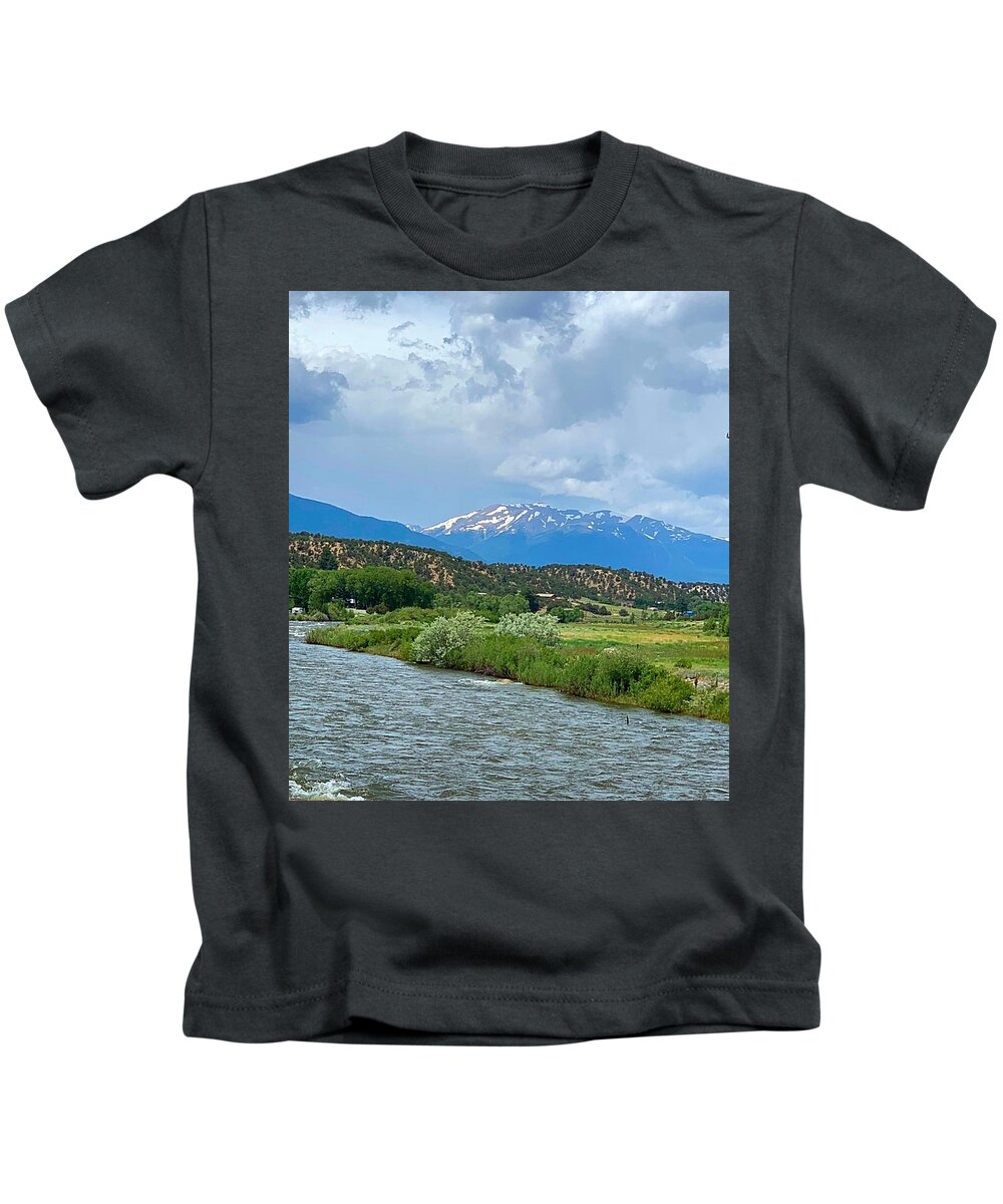 Mountains Kids T-Shirt featuring the photograph Mountain magic by Colette Lee