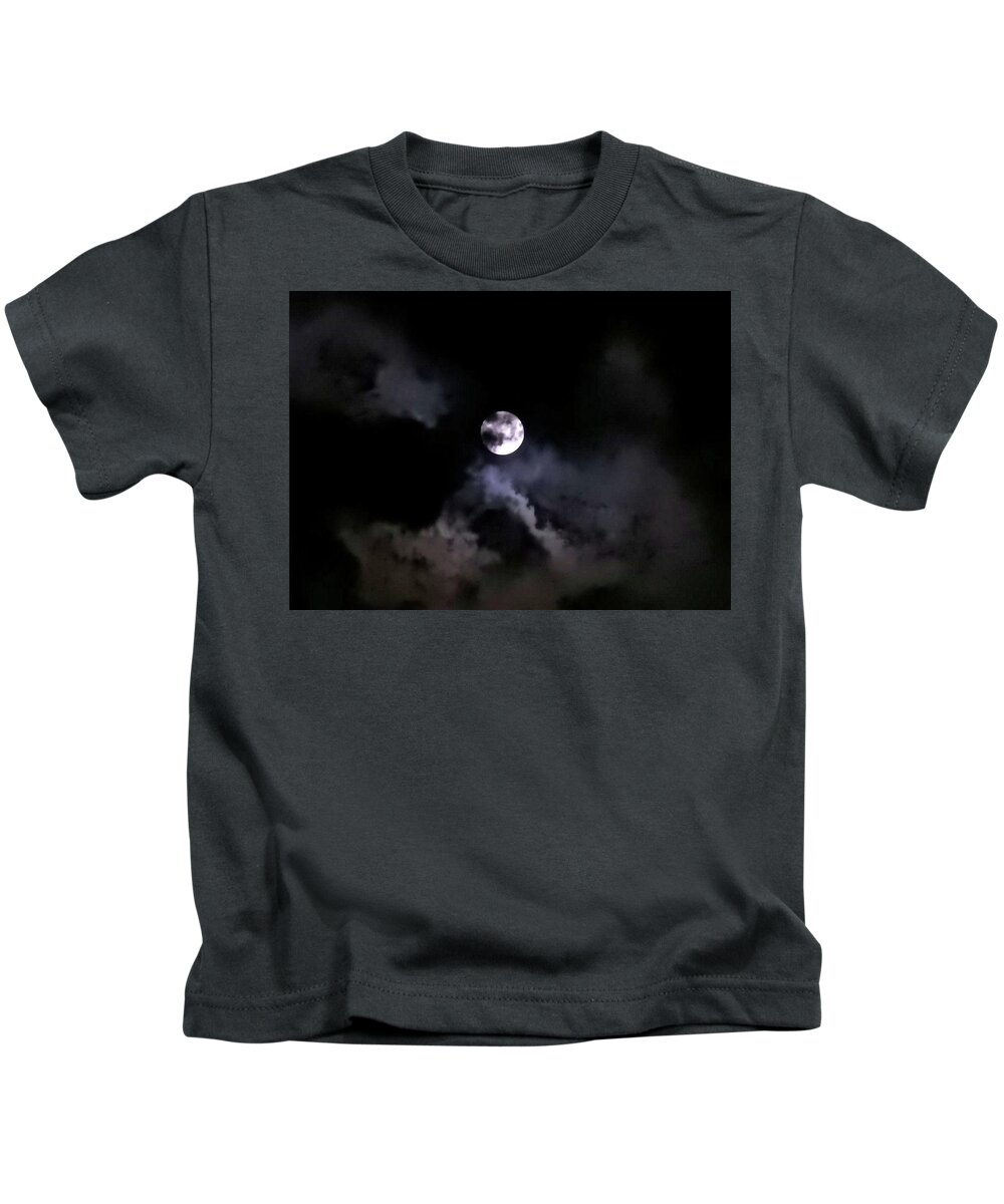 Moon Kids T-Shirt featuring the photograph Mysterious Moon by Kathy Chism