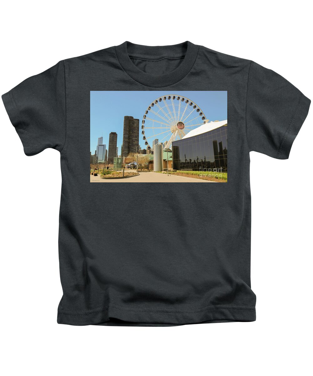Navy Pier Kids T-Shirt featuring the photograph Navy Pier Chicago by Veronica Batterson