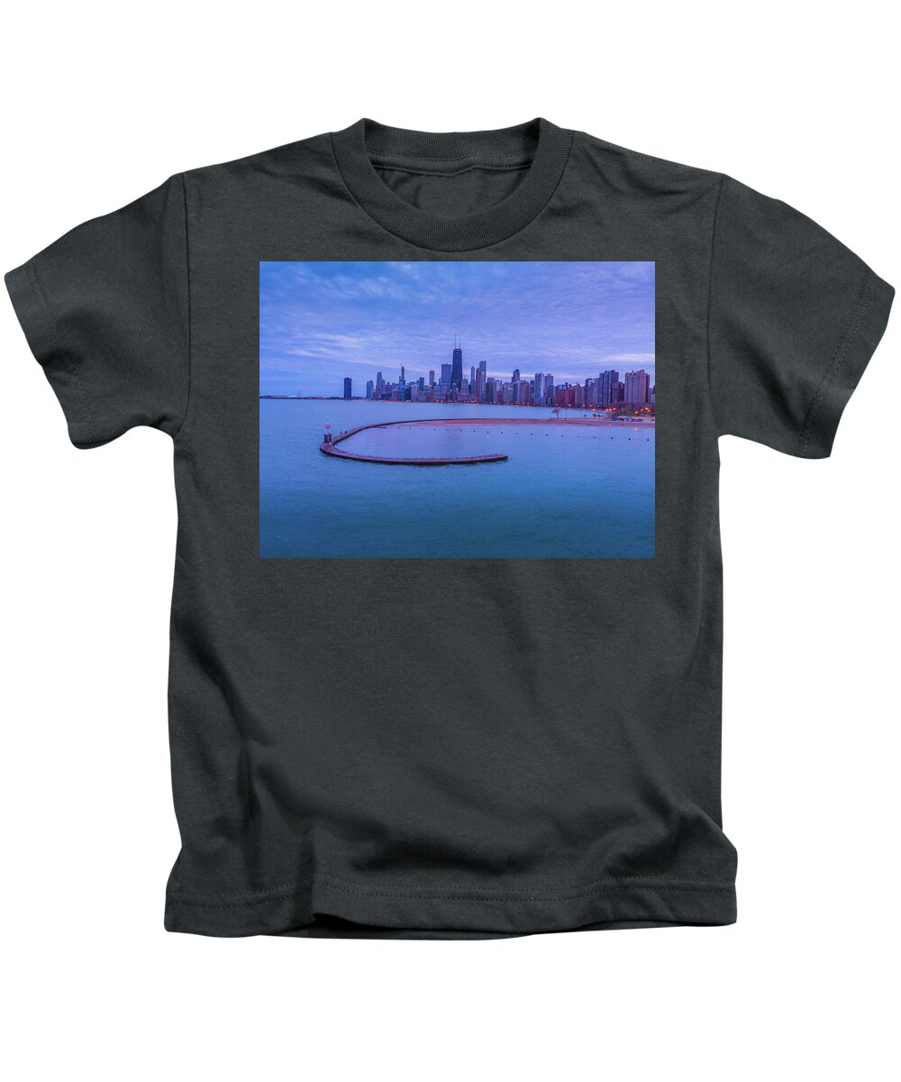 Chicago Kids T-Shirt featuring the photograph North Avenue Beach Chicago, IL by Bobby K