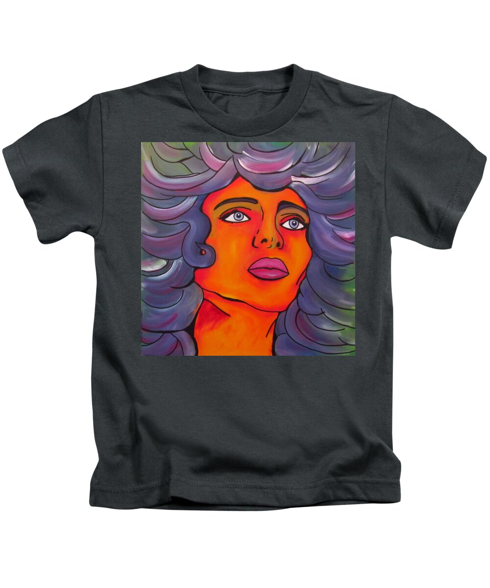 Acrylic Painting Kids T-Shirt featuring the painting Nostalia 2 by Patricia Piotrak