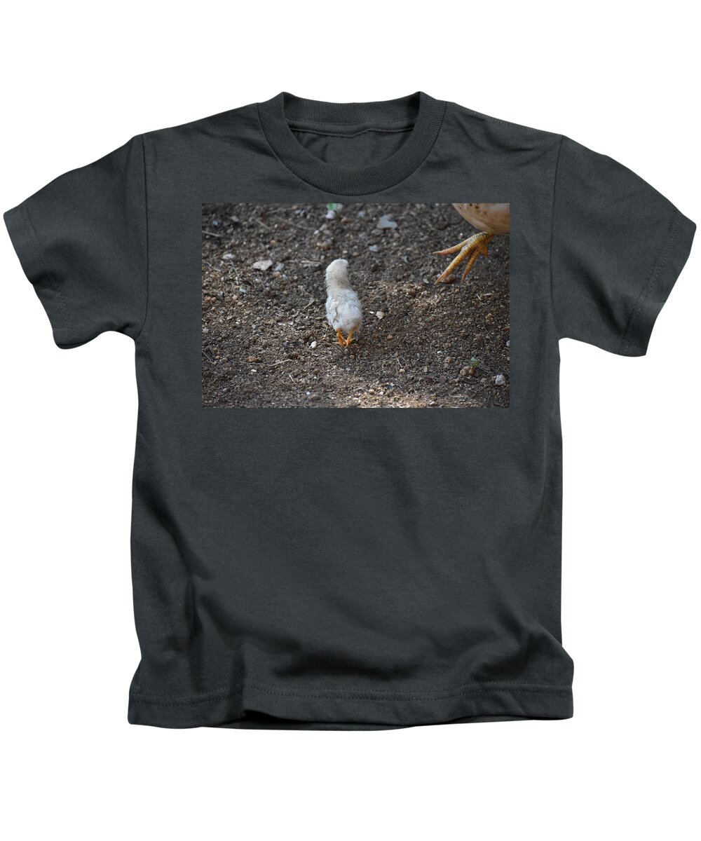 Baby Chick Kids T-Shirt featuring the digital art Orange Feet by Cassidy Marshall