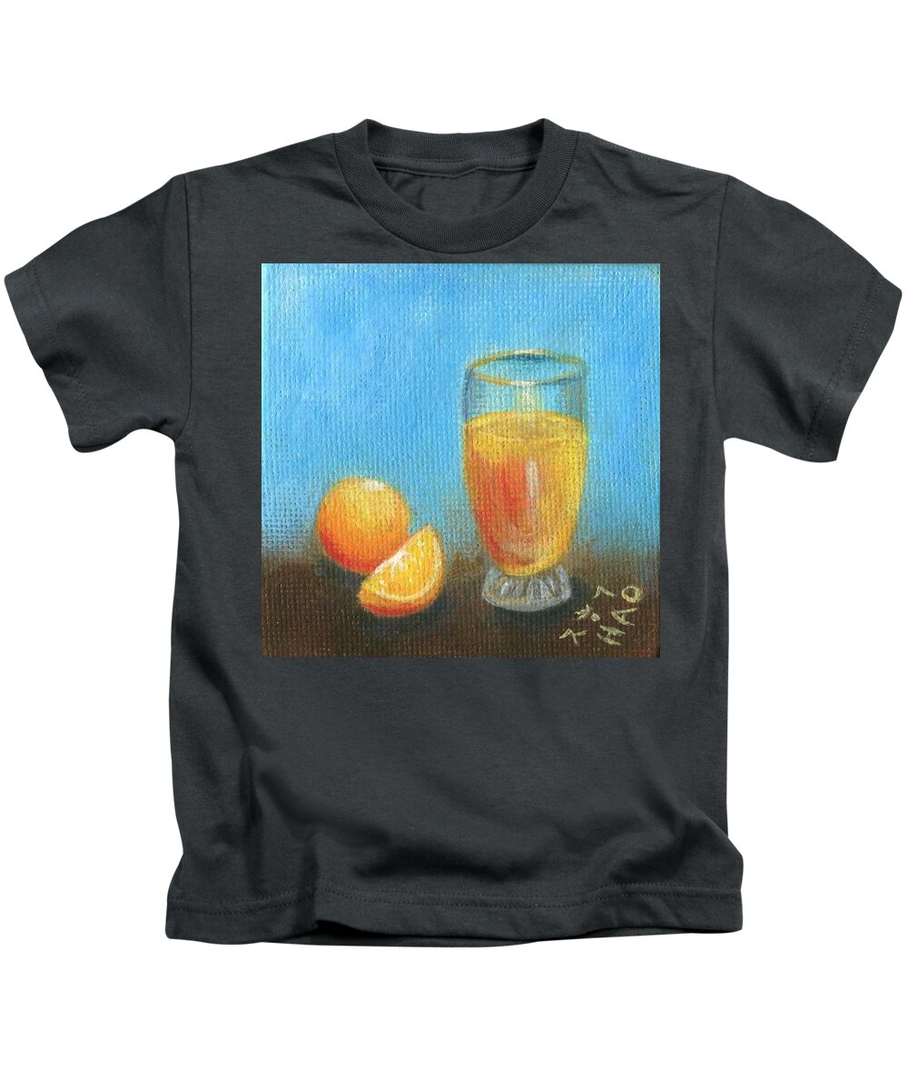 Orange Kids T-Shirt featuring the painting Oranges and Juice by Helian Cornwell