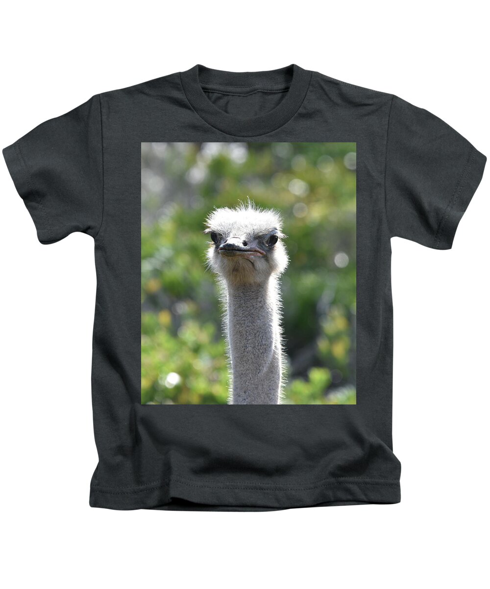 Ostrich Kids T-Shirt featuring the photograph Ostrich Closeup by Ben Foster