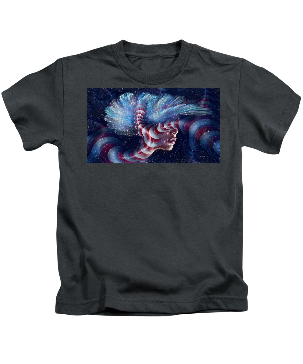 Abstract Kids T-Shirt featuring the digital art Outer Limits by Teresa Trotter