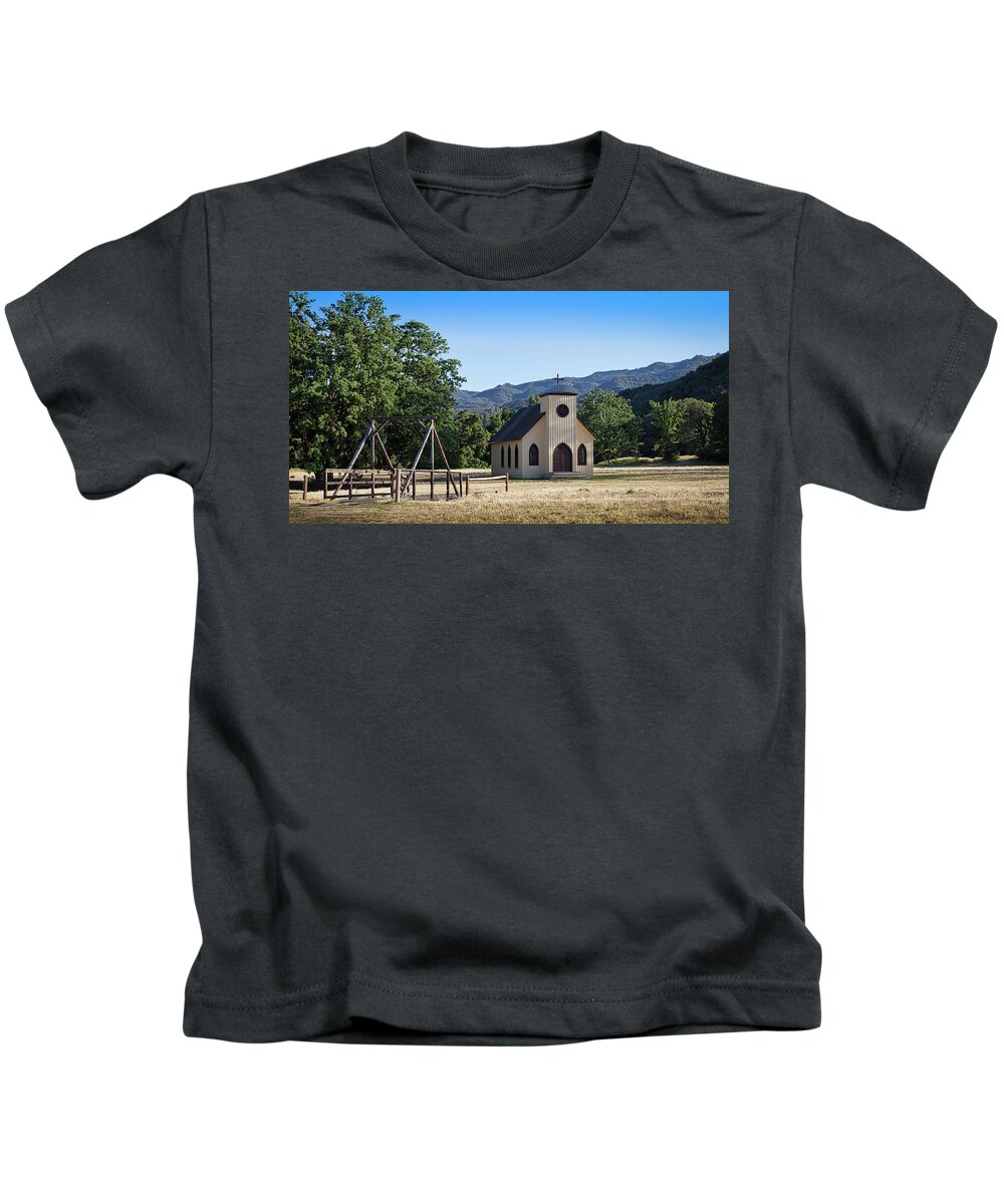 Paramount Ranch Kids T-Shirt featuring the photograph Paramount Ranch Church 4.20.2017 by Gene Parks