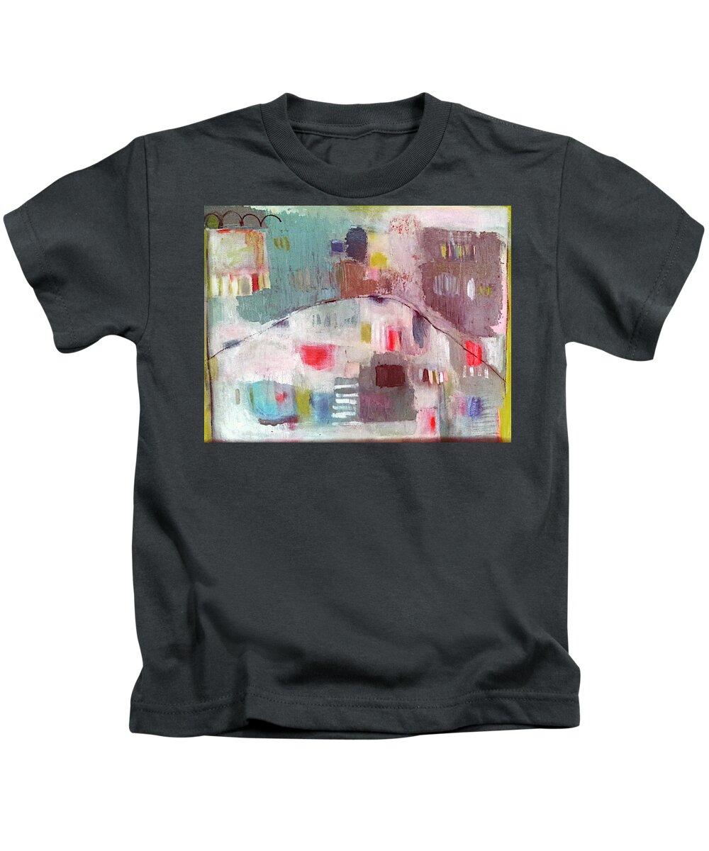 Apu Kids T-Shirt featuring the painting Patchwork Apu by Janet Zoya
