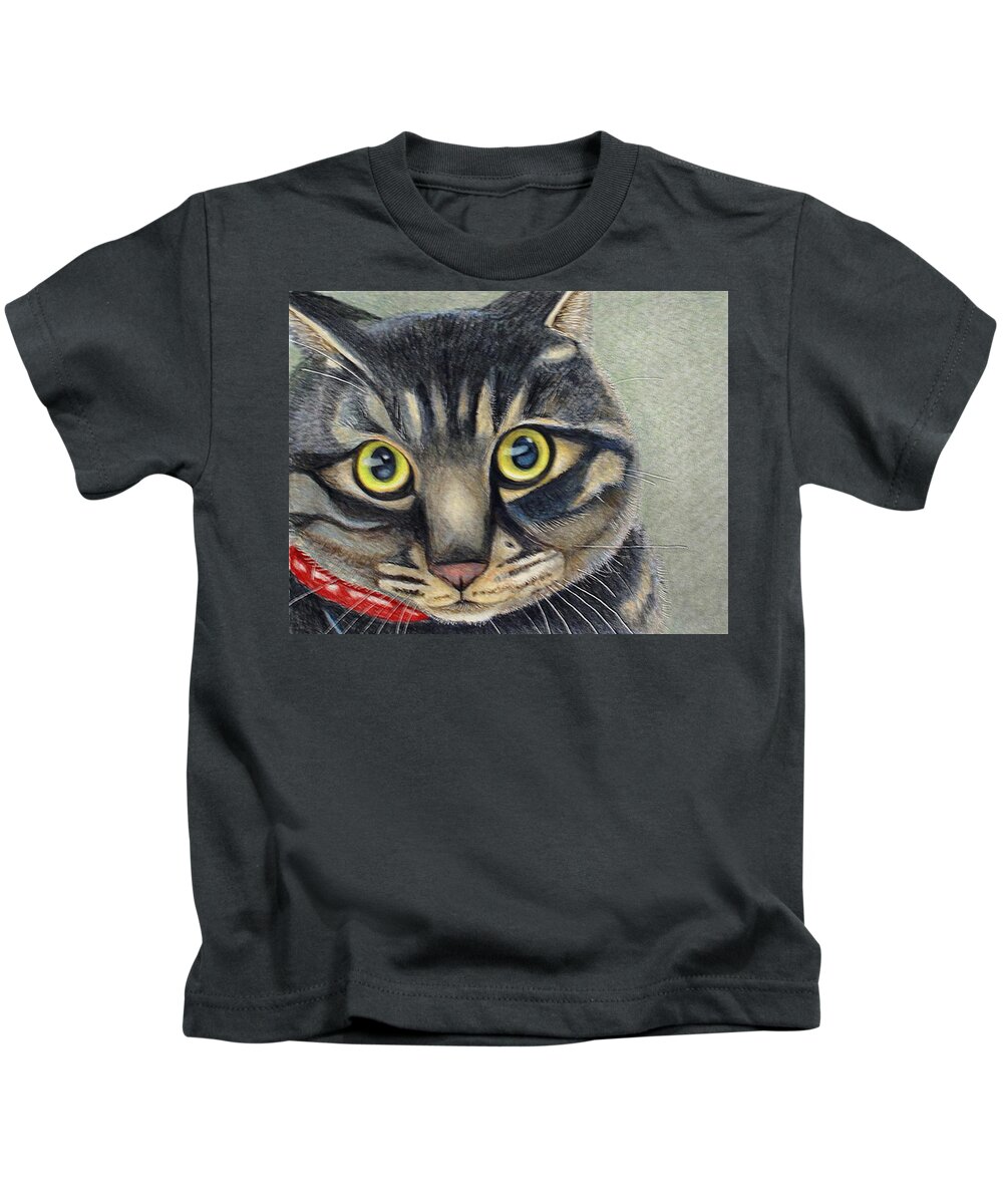 Cat Kids T-Shirt featuring the drawing Pepeo by Tim Ernst