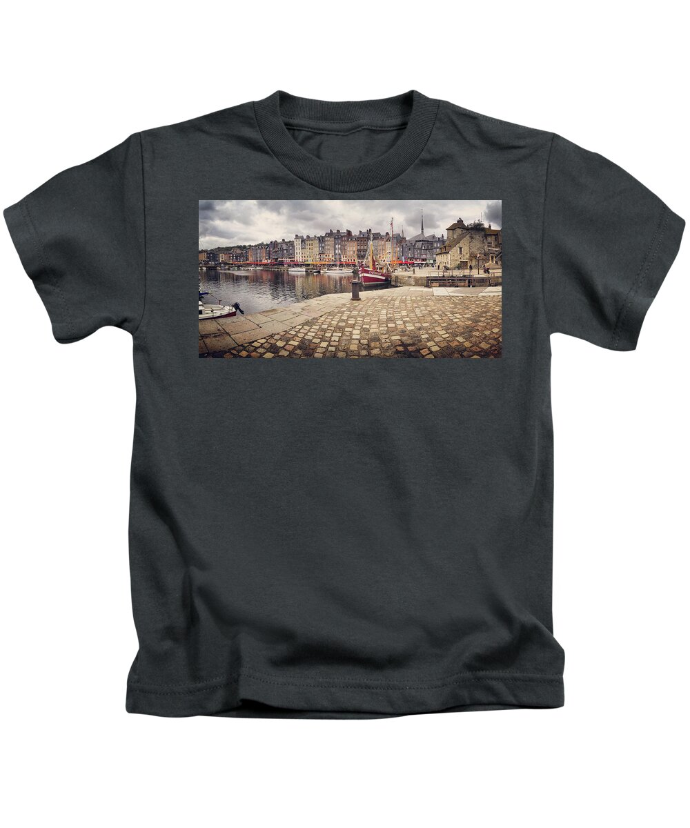 Europe Kids T-Shirt featuring the photograph Picturesque France - Honfleur by Seeables Visual Arts
