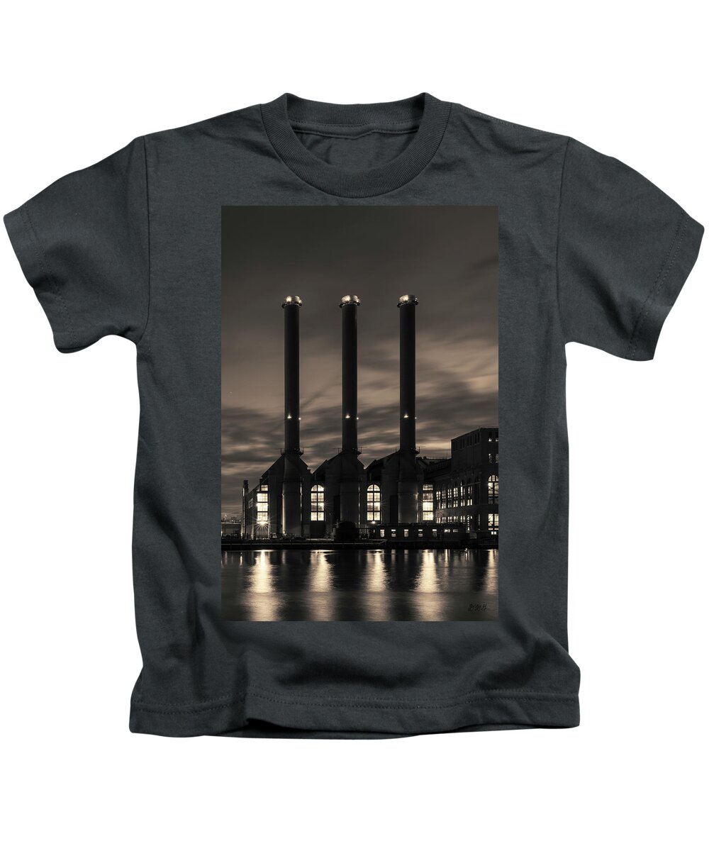 Architectural Kids T-Shirt featuring the photograph Power Station Providence RI I Toned by David Gordon