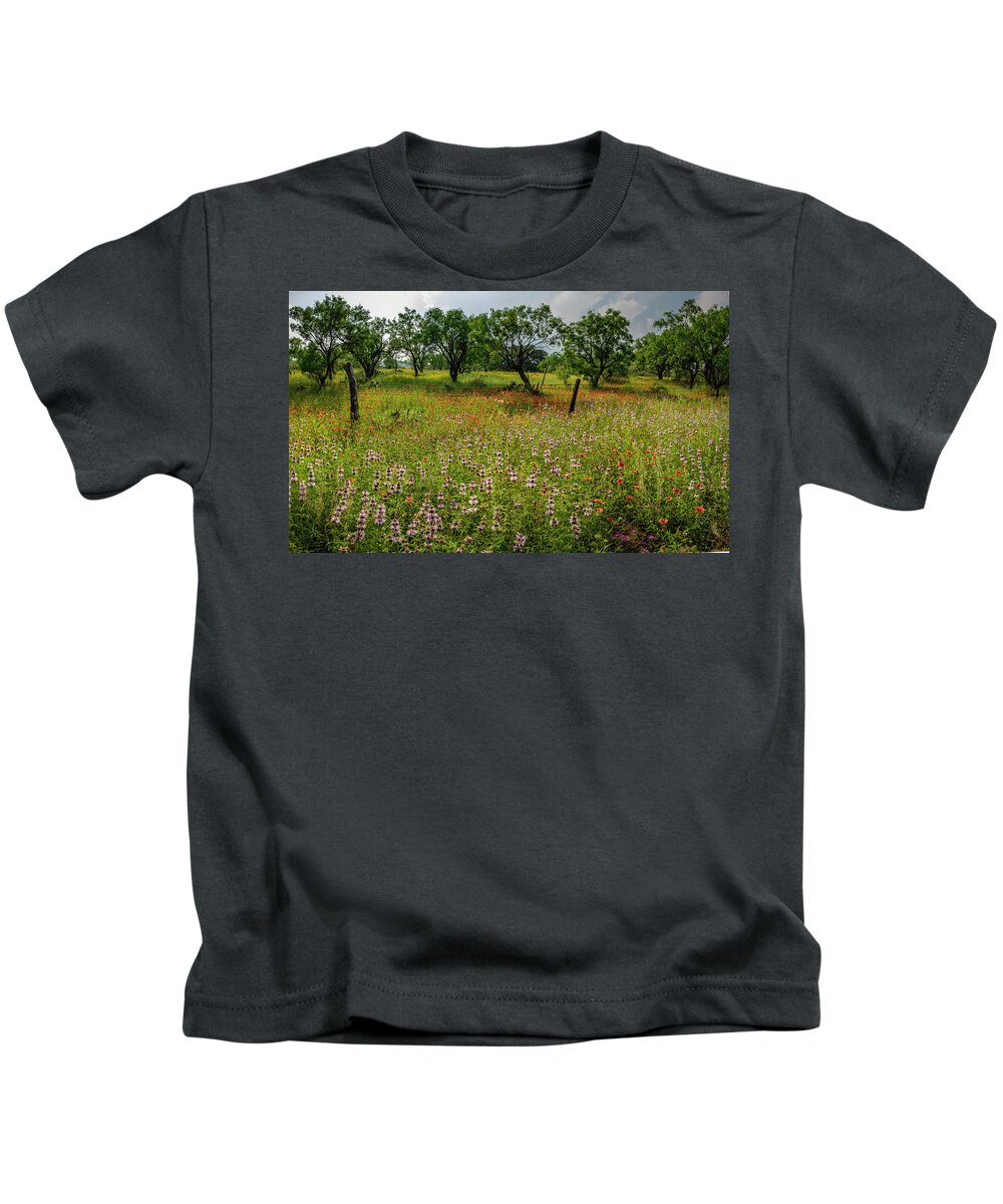Texas Wildflowers Kids T-Shirt featuring the photograph Purple Horsemint Glory by Johnny Boyd