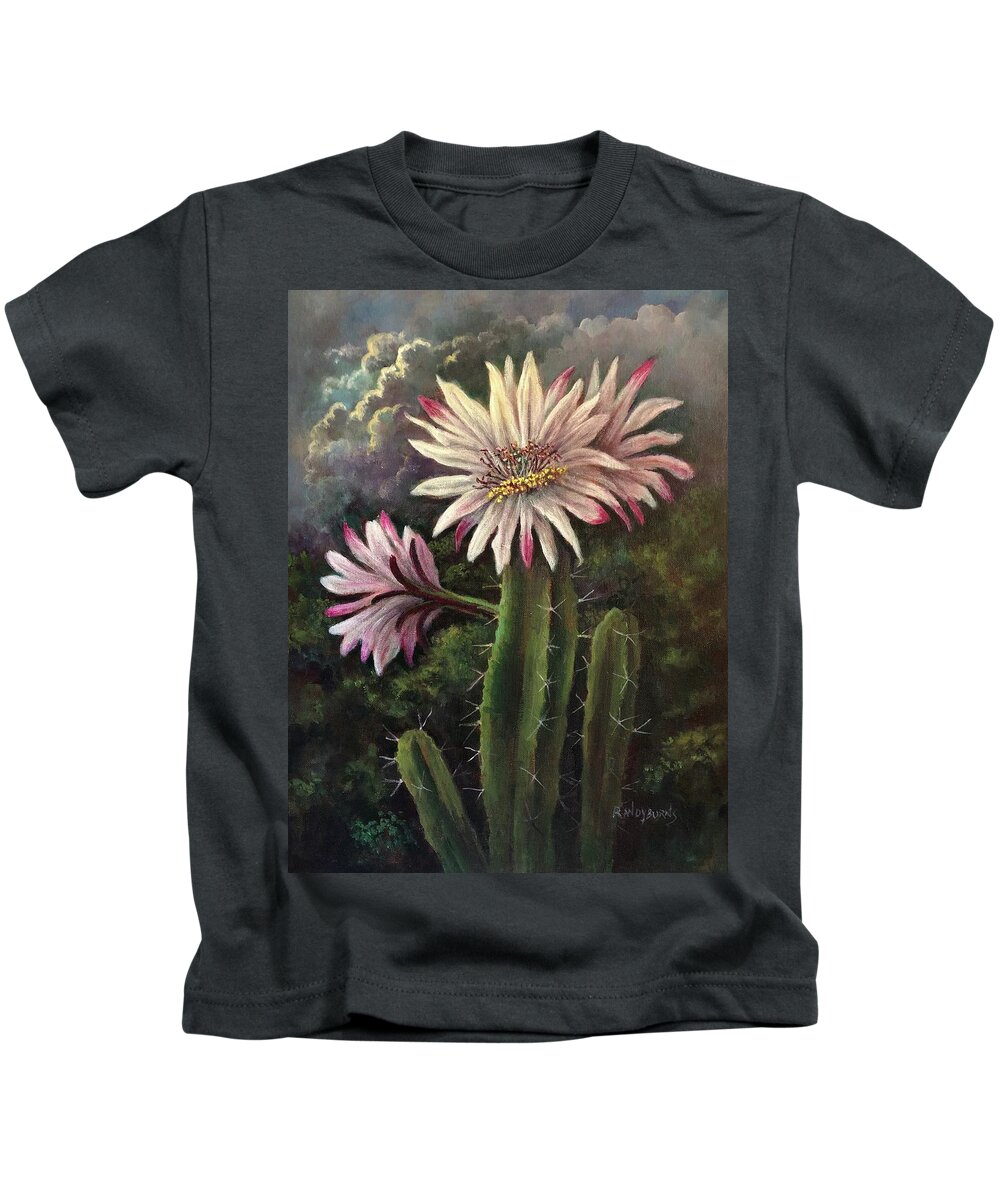 Cactus Kids T-Shirt featuring the painting Queen of the Night by Rand Burns