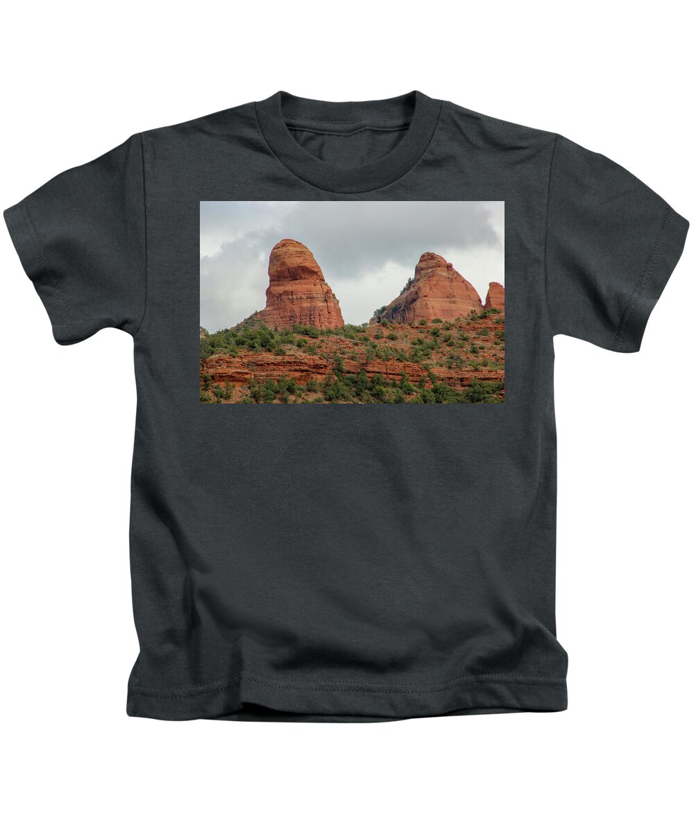Red Rock Kids T-Shirt featuring the photograph Red Rock of Sedona by Laura Smith