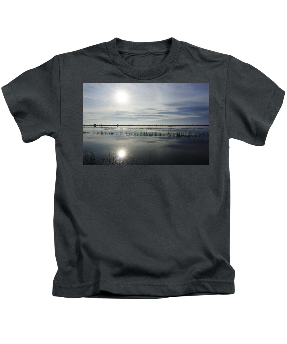 Landscape Kids T-Shirt featuring the photograph Reflected Sun by Brett Harvey