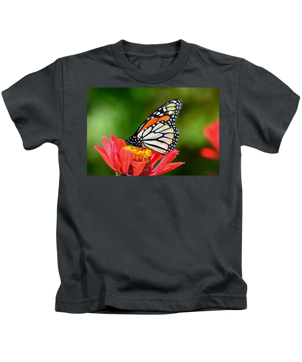 Monarch Butterflies Kids T-Shirt featuring the photograph Remembrance Sweet Angel Boy by Lisa Wooten