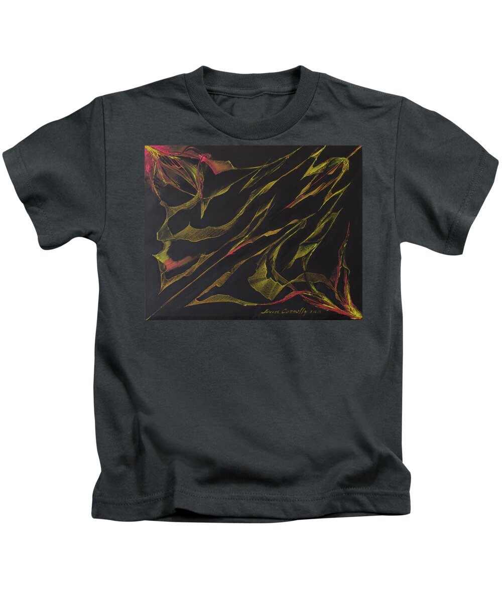 Abstract Oil Painting Kids T-Shirt featuring the painting Ribbon Stung by Sean Connolly