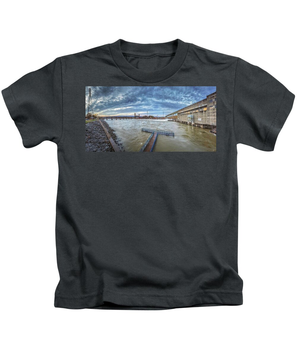 Chickamauga Dam Kids T-Shirt featuring the photograph Roaring River Below Chickamauga Dam by Steven Llorca
