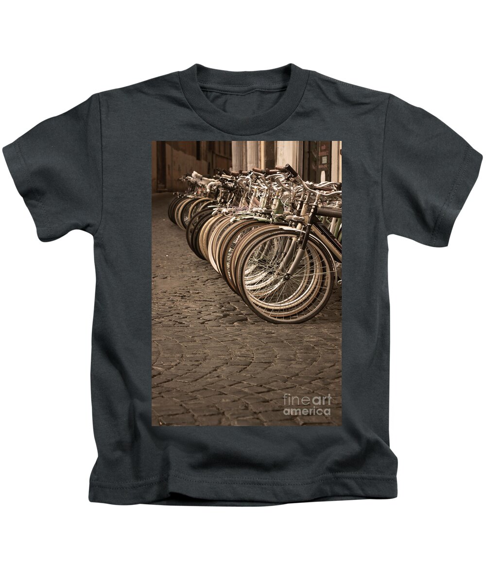Cobblestone Kids T-Shirt featuring the photograph Rome Street Photo by Stefano Senise