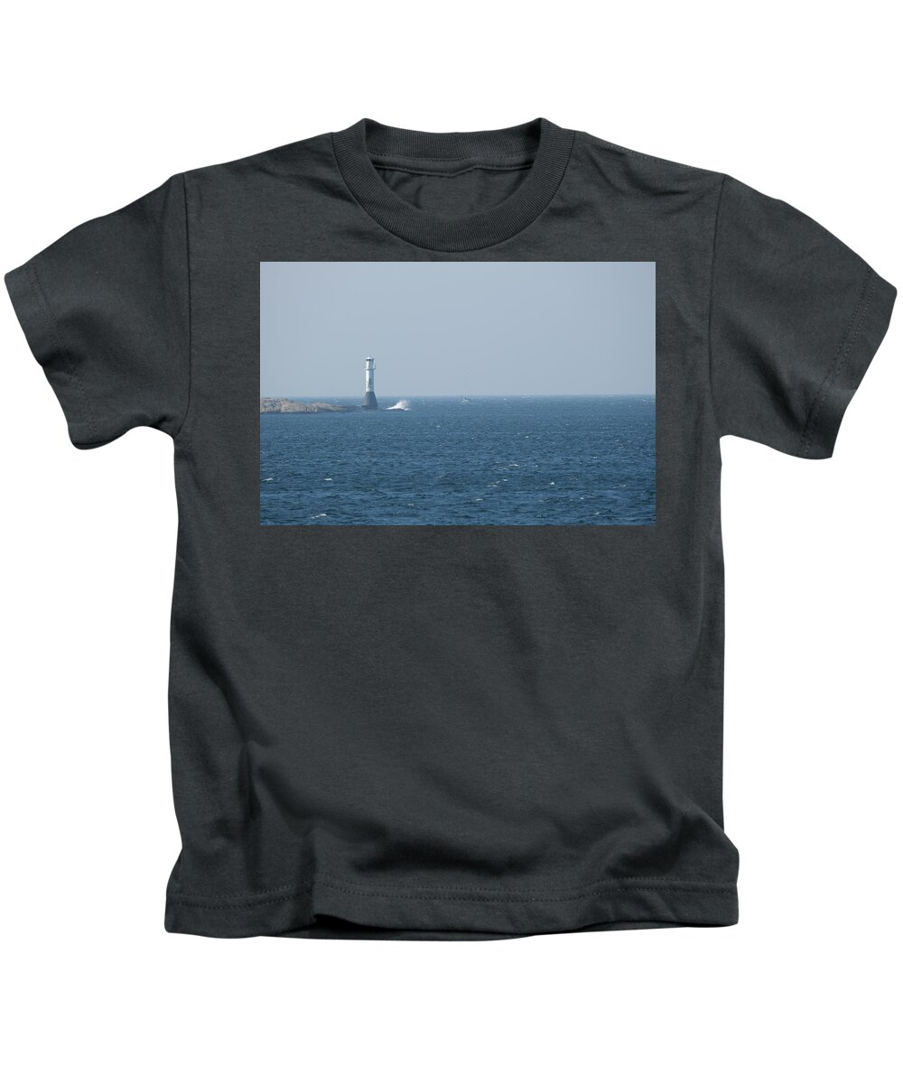 Sweden Kids T-Shirt featuring the pyrography Lighthouse by Magnus Haellquist