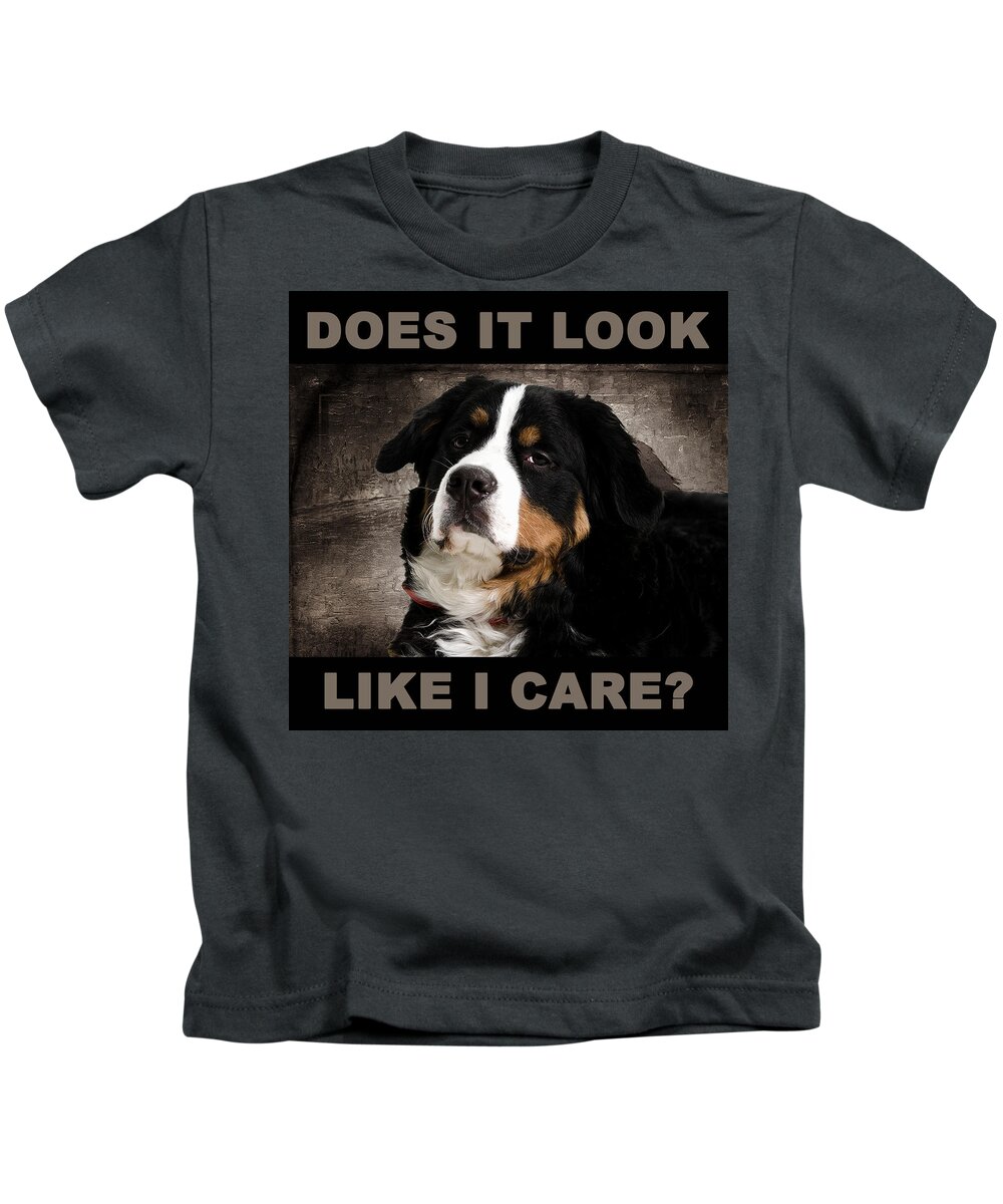 Dog Kids T-Shirt featuring the digital art Sarcastic Dog by Michelle Liebenberg