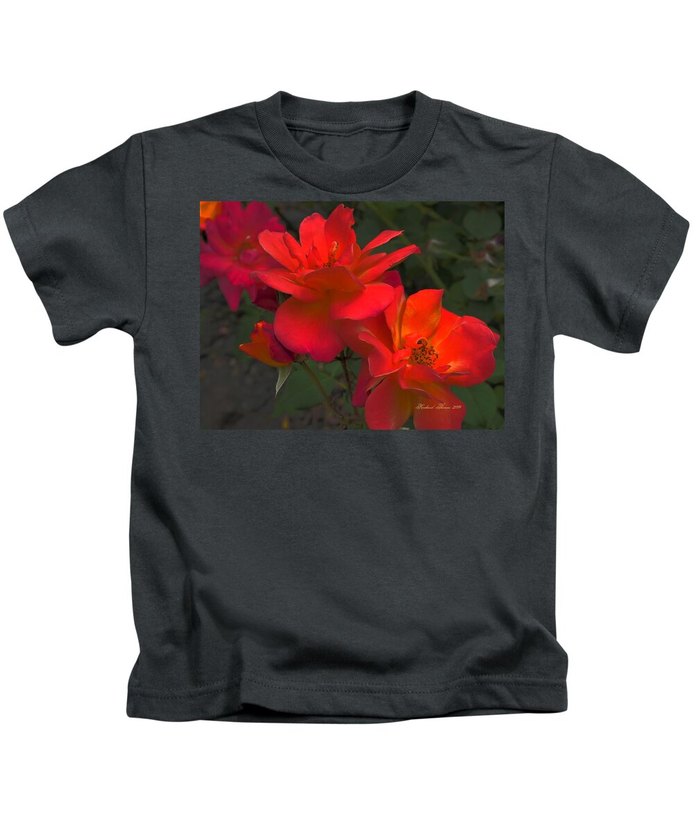 Botanical Kids T-Shirt featuring the photograph Scarlet Roses by Richard Thomas