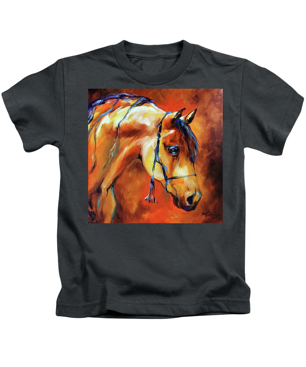 Arabian Kids T-Shirt featuring the painting Showtime Arabian by Marcia Baldwin
