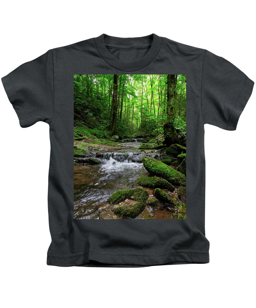 Cherokee National Forest Kids T-Shirt featuring the photograph Sills Branch Cherokee National Forest by Lauri Novak