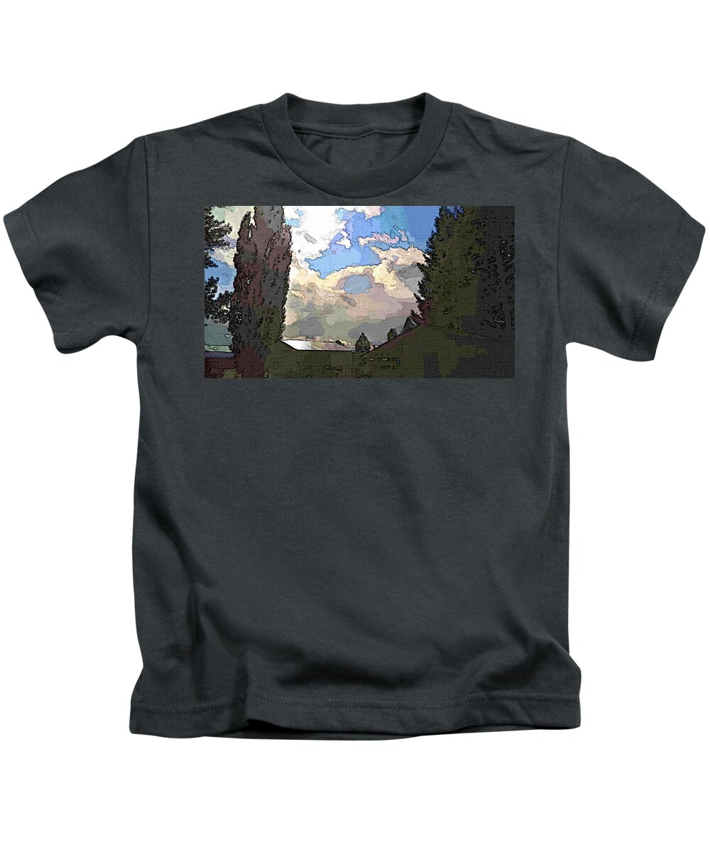 Trees Kids T-Shirt featuring the photograph Sky Drama by Robert Bissett