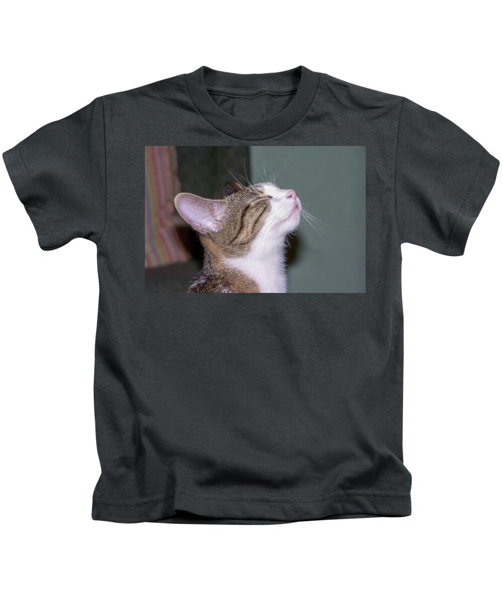 Kitty Kids T-Shirt featuring the photograph So Pleased by Chuck Shafer