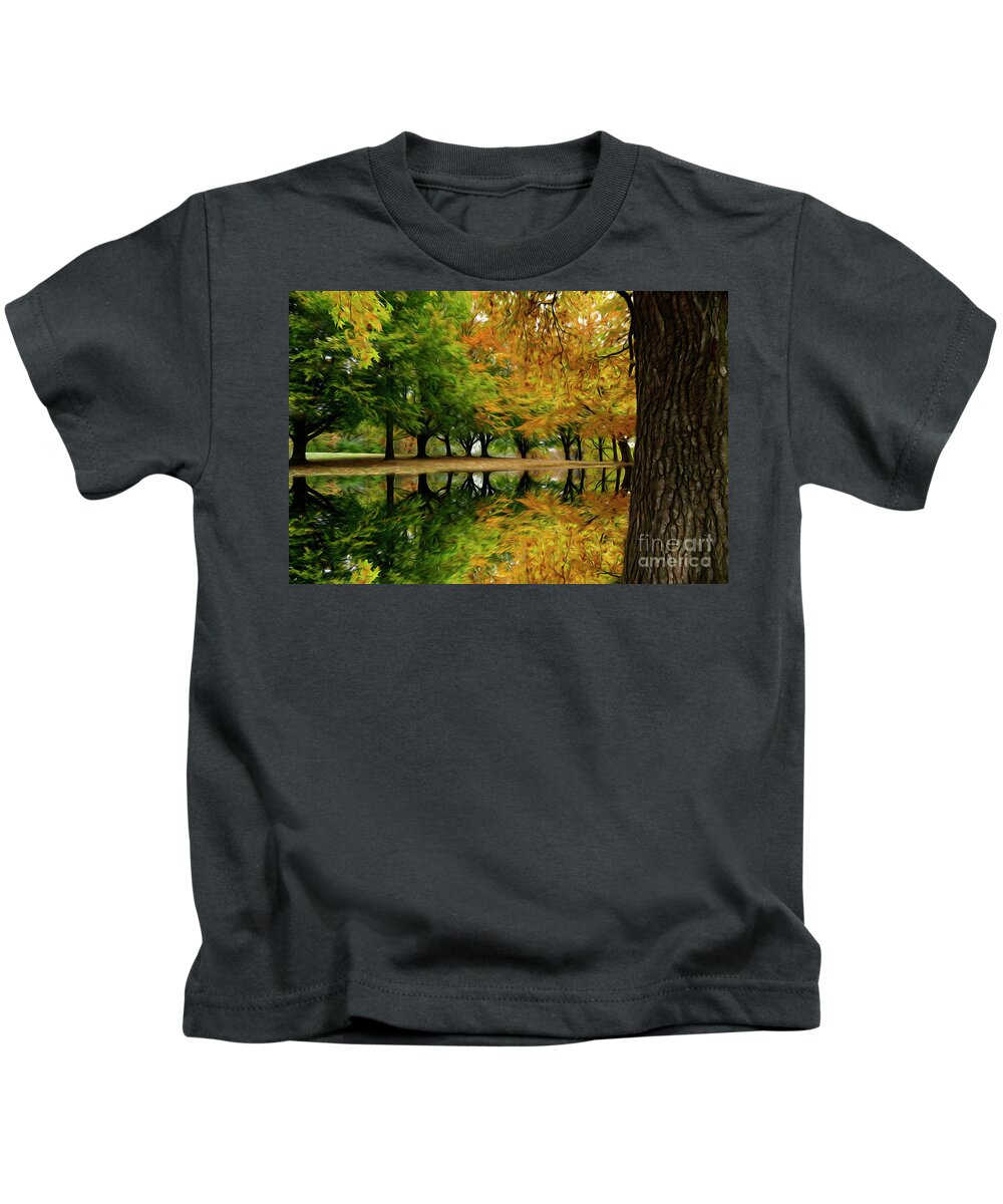 Autumn Kids T-Shirt featuring the mixed media Soft Autumn Colors Painting by Sandra J's