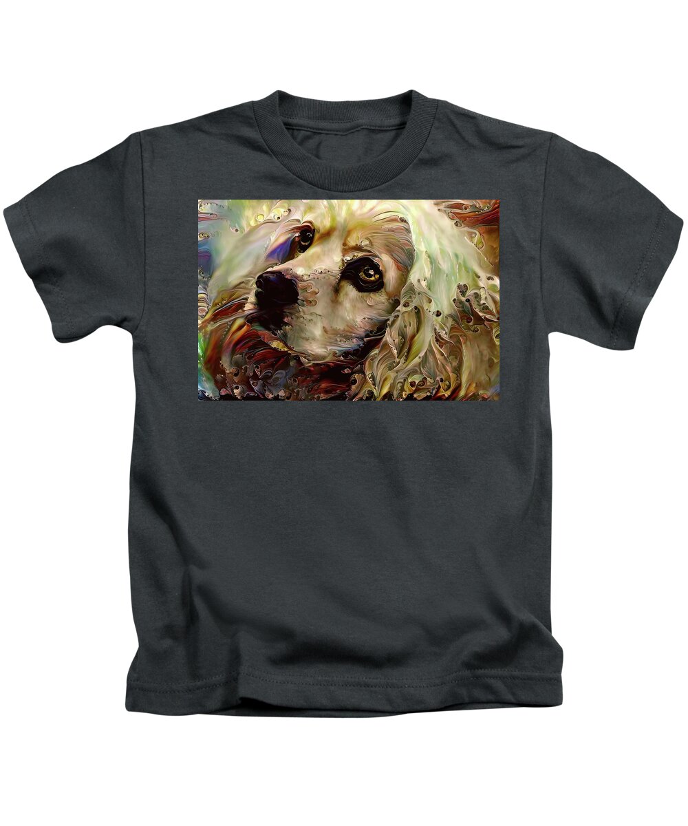 Cocker Spaniel Kids T-Shirt featuring the digital art Soulful Cocker Spaniel by Peggy Collins