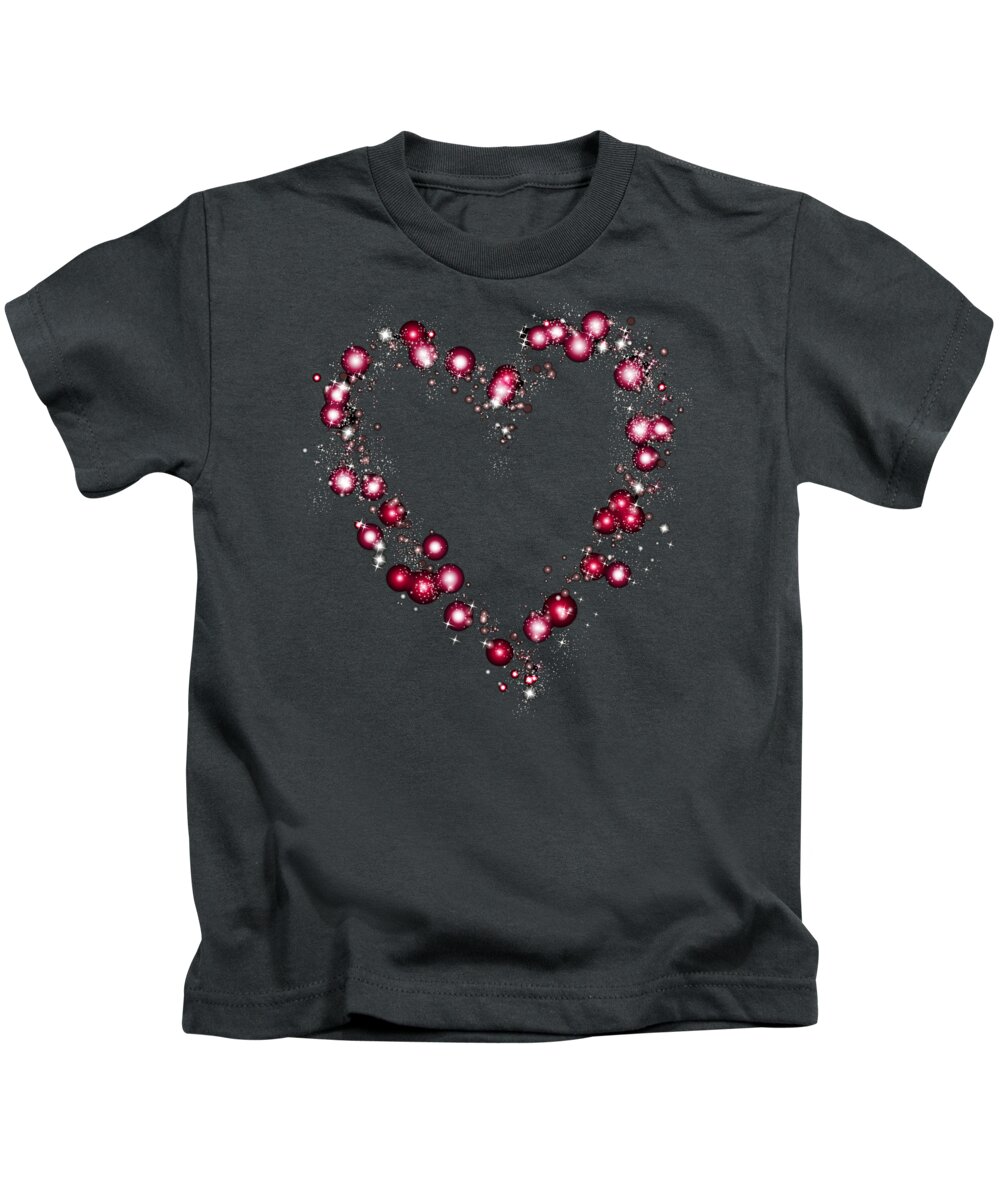 Heart Kids T-Shirt featuring the digital art Sparkling Heart by Rachel Hannah