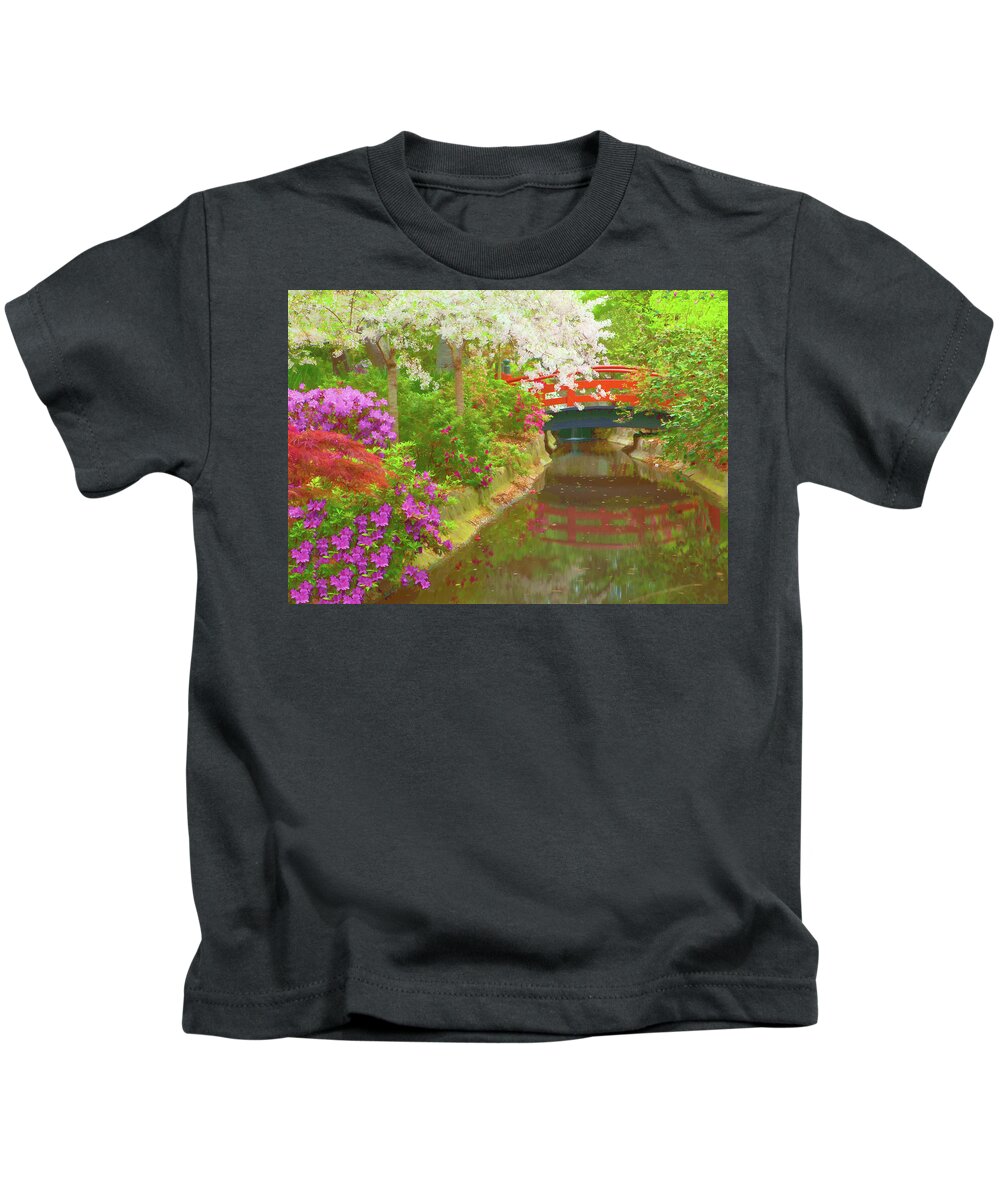 Descanso Kids T-Shirt featuring the photograph Spring at Descanso Gardens - La Canada California by Ram Vasudev