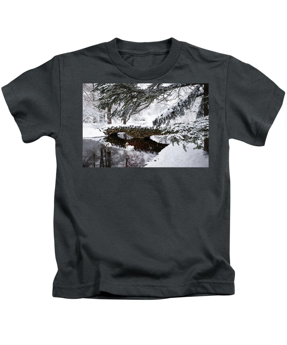 Spring Grove Kids T-Shirt featuring the photograph Spring Grove Snow by Ed Taylor