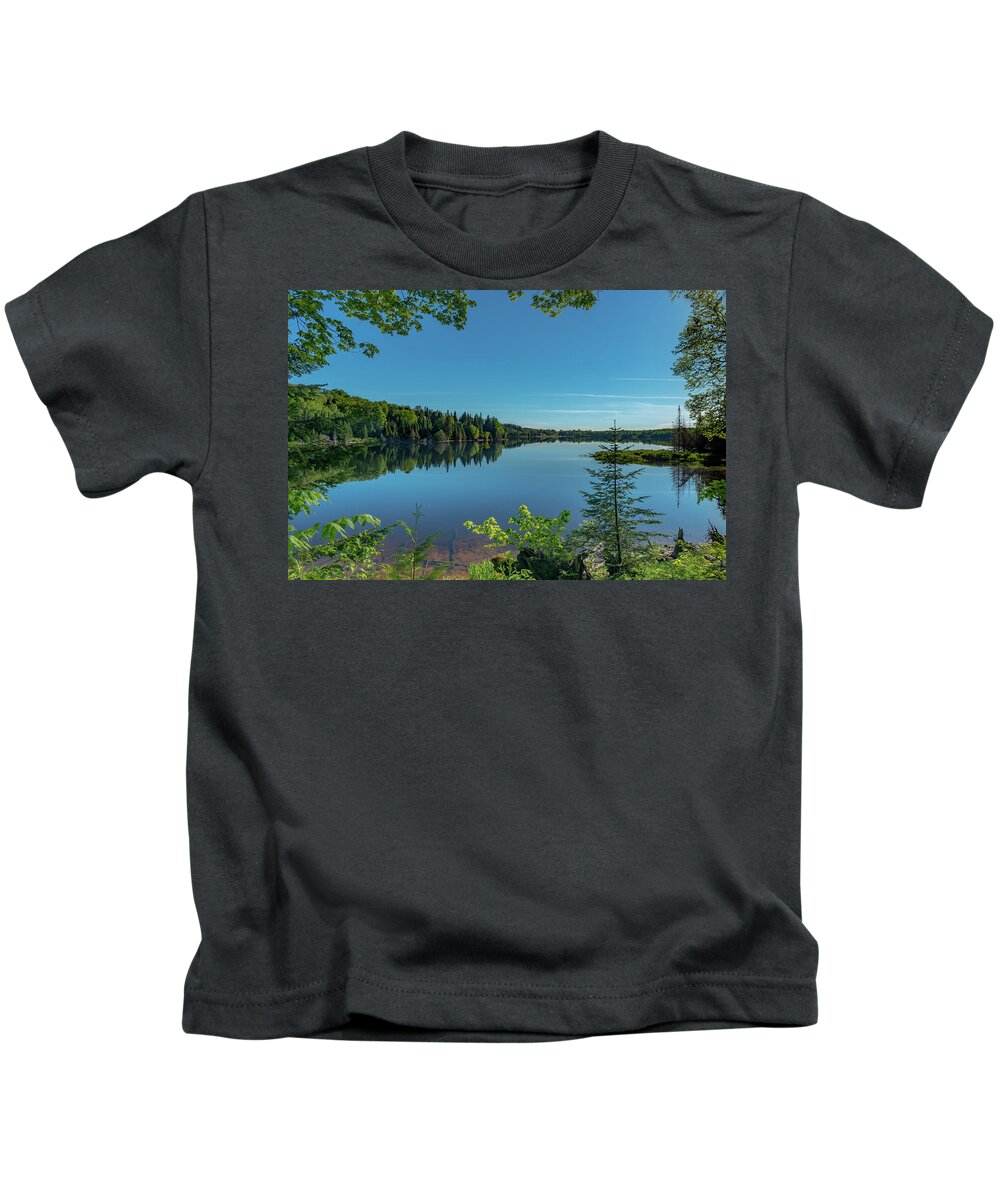 Grand Sable Lake Kids T-Shirt featuring the photograph Spring Morning on Grand Sable Lake by Gary McCormick