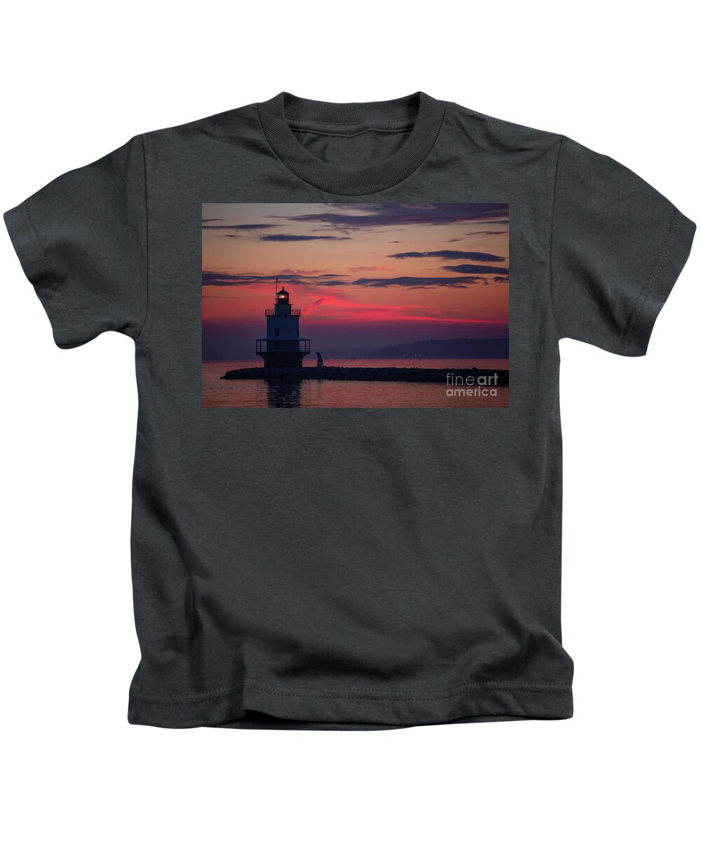 Lighthouse Kids T-Shirt featuring the photograph Spring Point Ledge Lighthouse by Diane Diederich