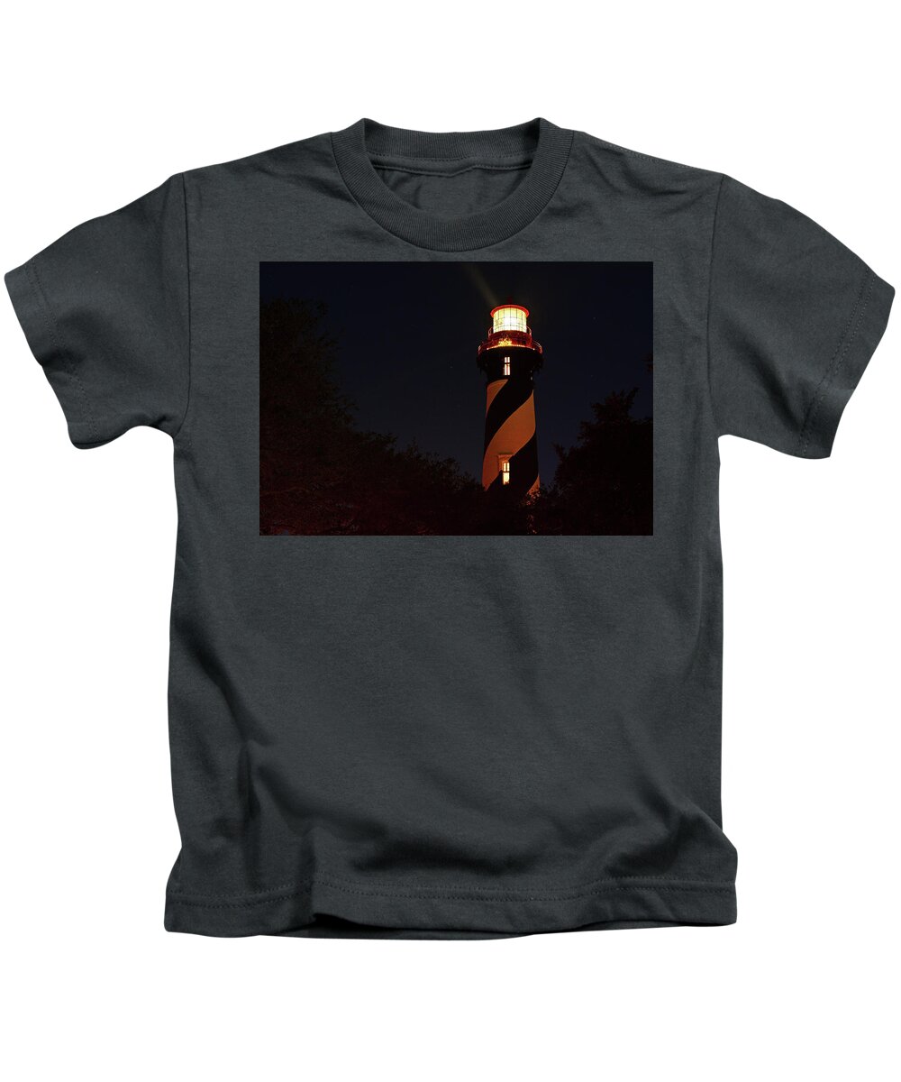 St Augustine Kids T-Shirt featuring the photograph St Augustine Lighthouse by Ben Prepelka