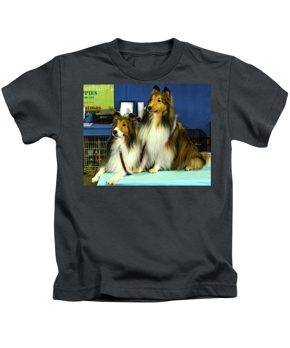Dog Kids T-Shirt featuring the photograph State Fair Dogs on Exhibit by Margaret Zabor