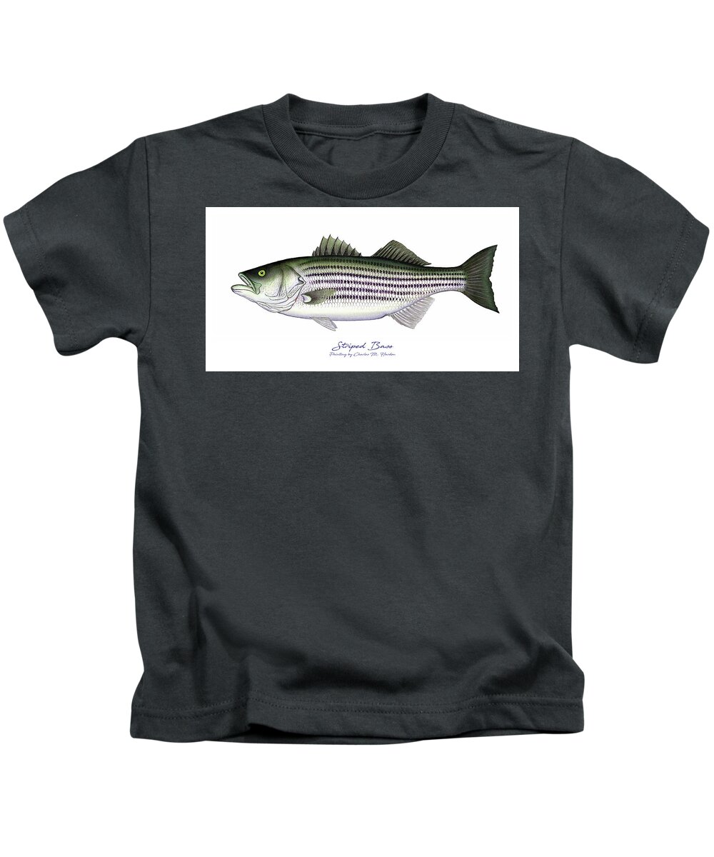 Striped Bass Kids T-Shirt by Charles Harden - Pixels