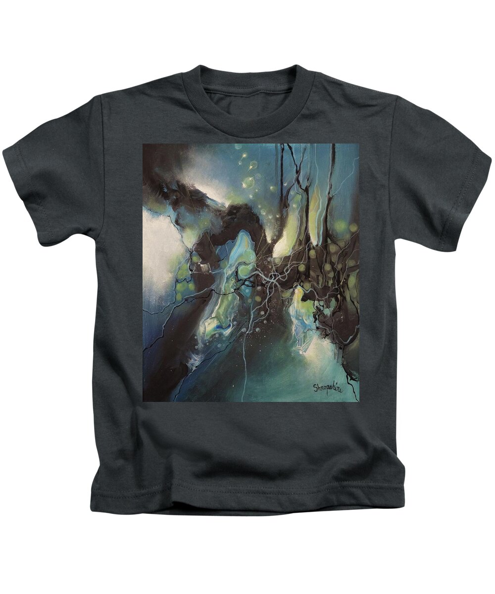 Abstract Kids T-Shirt featuring the painting Submersion by Tom Shropshire