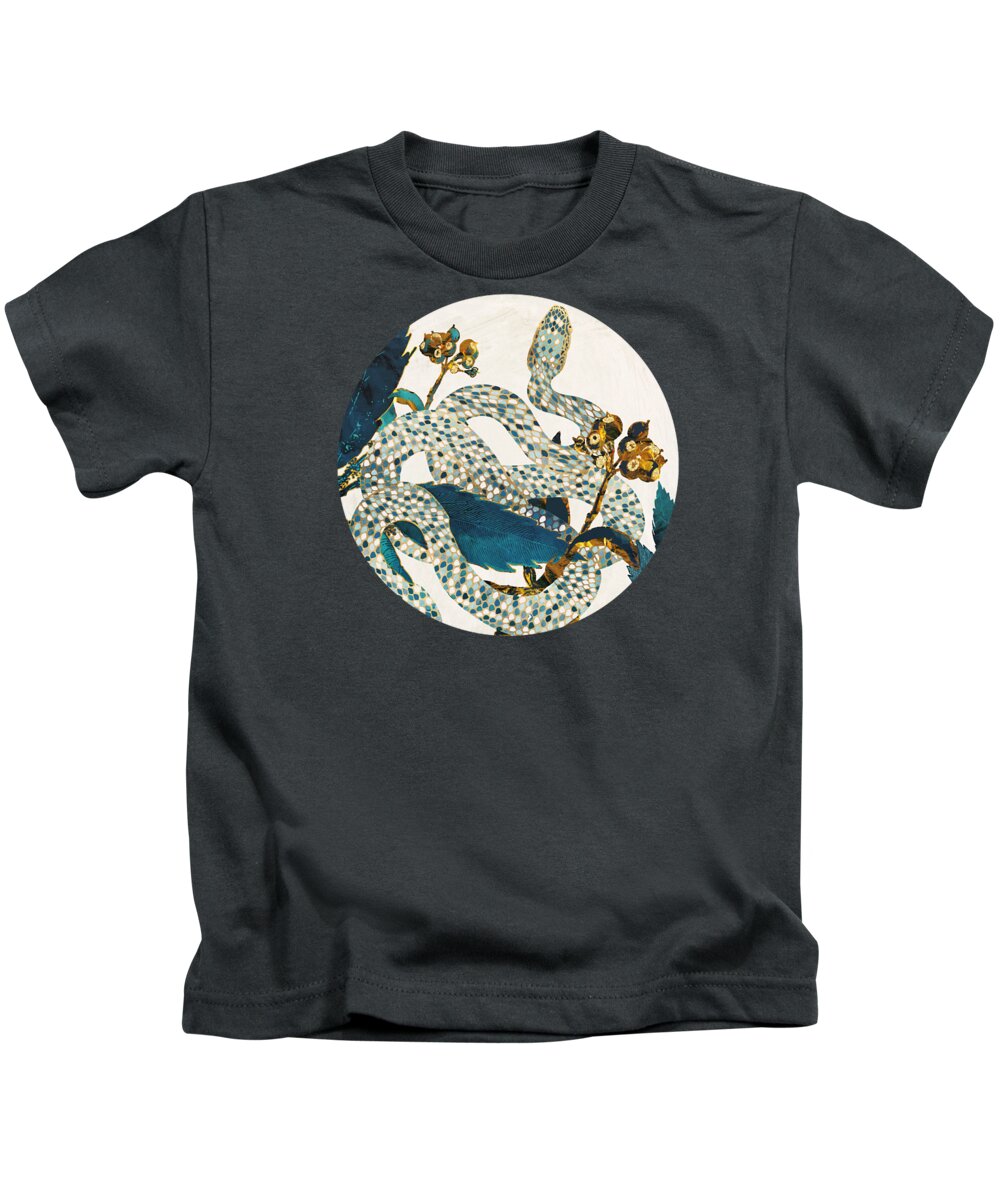 Summer Kids T-Shirt featuring the digital art Summer Indigo Garden by Spacefrog Designs