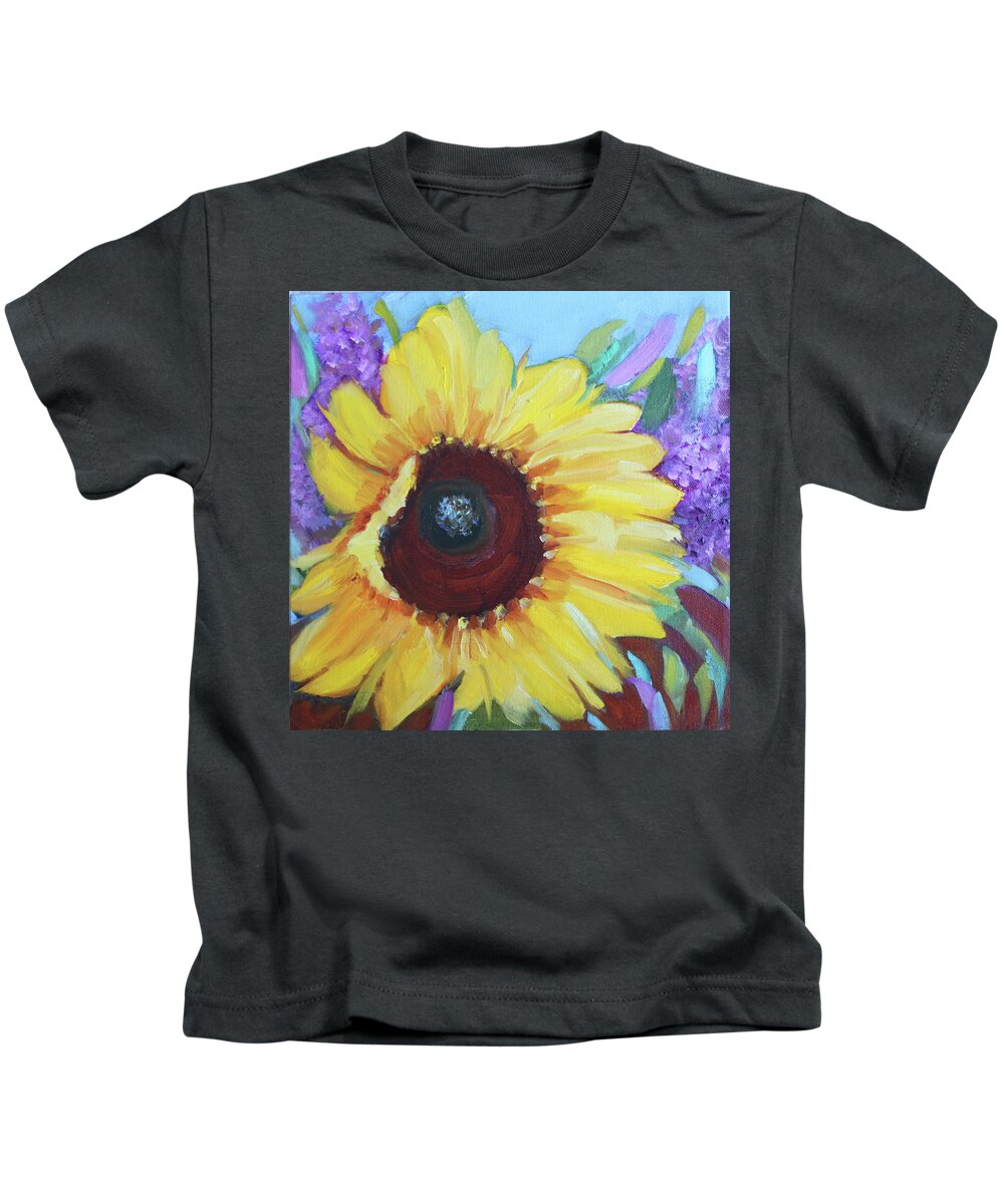 Sunflower Kids T-Shirt featuring the painting Sun Catcher by Christiane Kingsley