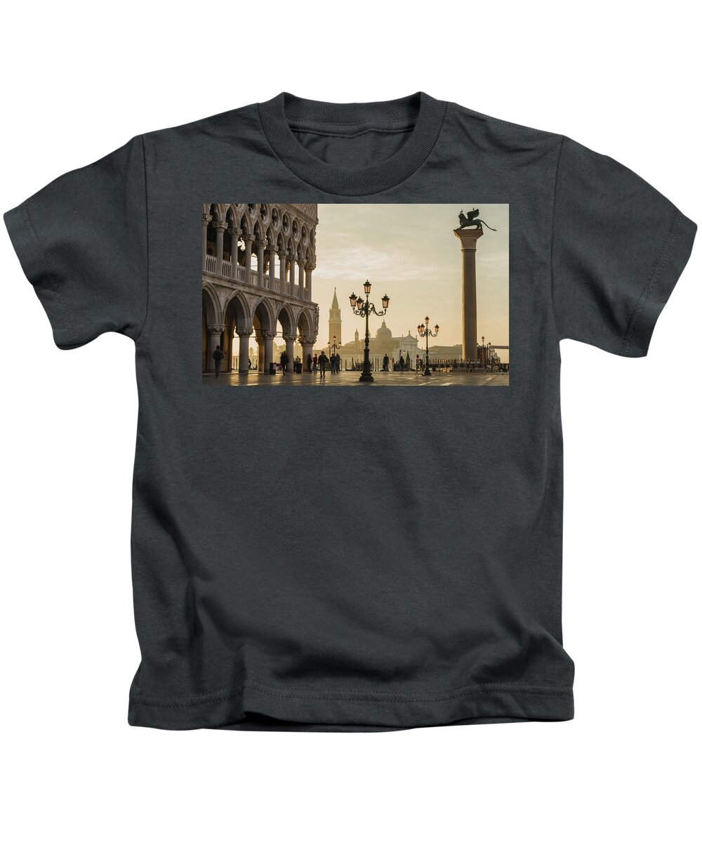 Venice Kids T-Shirt featuring the photograph Sunrise in Venice by Randy Lemoine