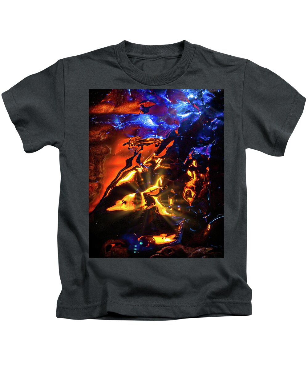 Abstract Kids T-Shirt featuring the digital art Sunset and Moonrise Fauna by Liquid Eye