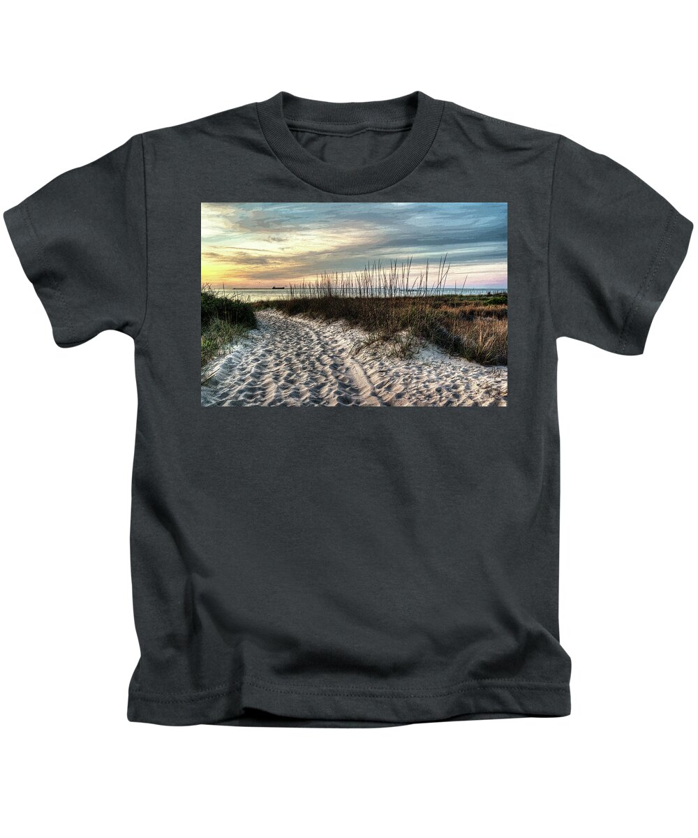 Tanker Kids T-Shirt featuring the photograph Sunset Dunes by Pete Federico