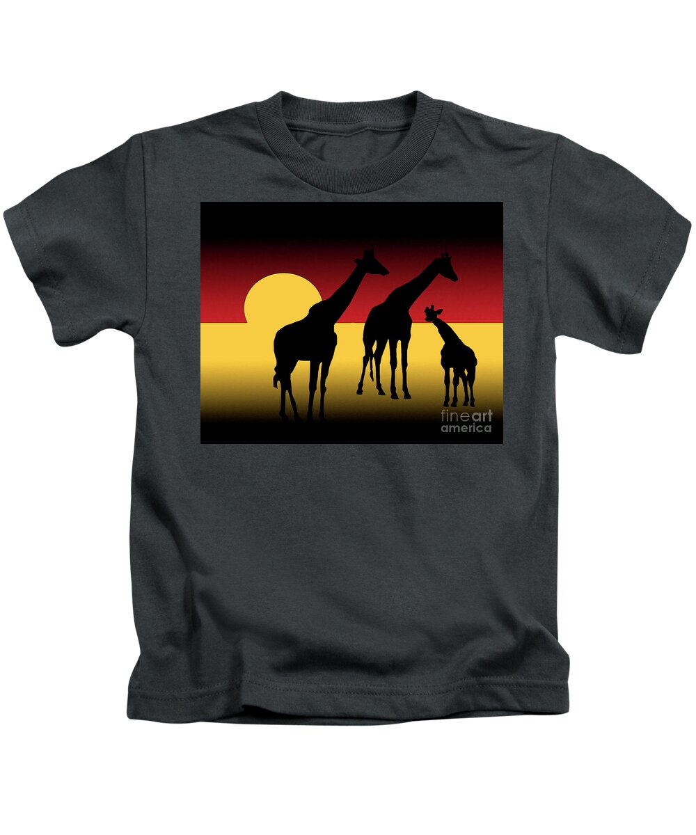 Serengeti Kids T-Shirt featuring the digital art Sunset In The Serengeti by Kirt Tisdale