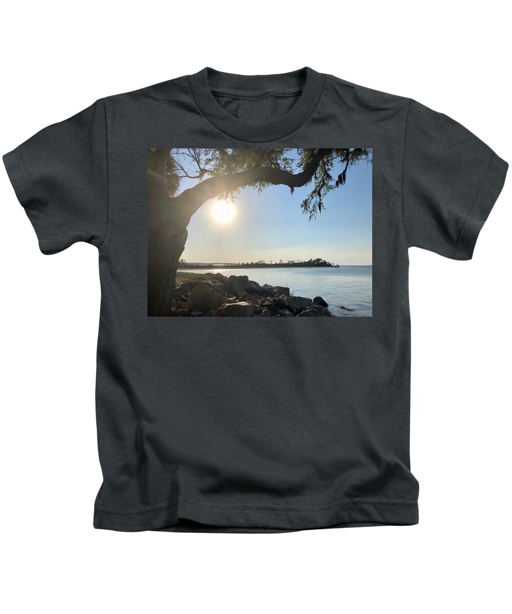 Hidden Beach Kids T-Shirt featuring the photograph Sunset Looming Over Dolphin Head by Dennis Schmidt
