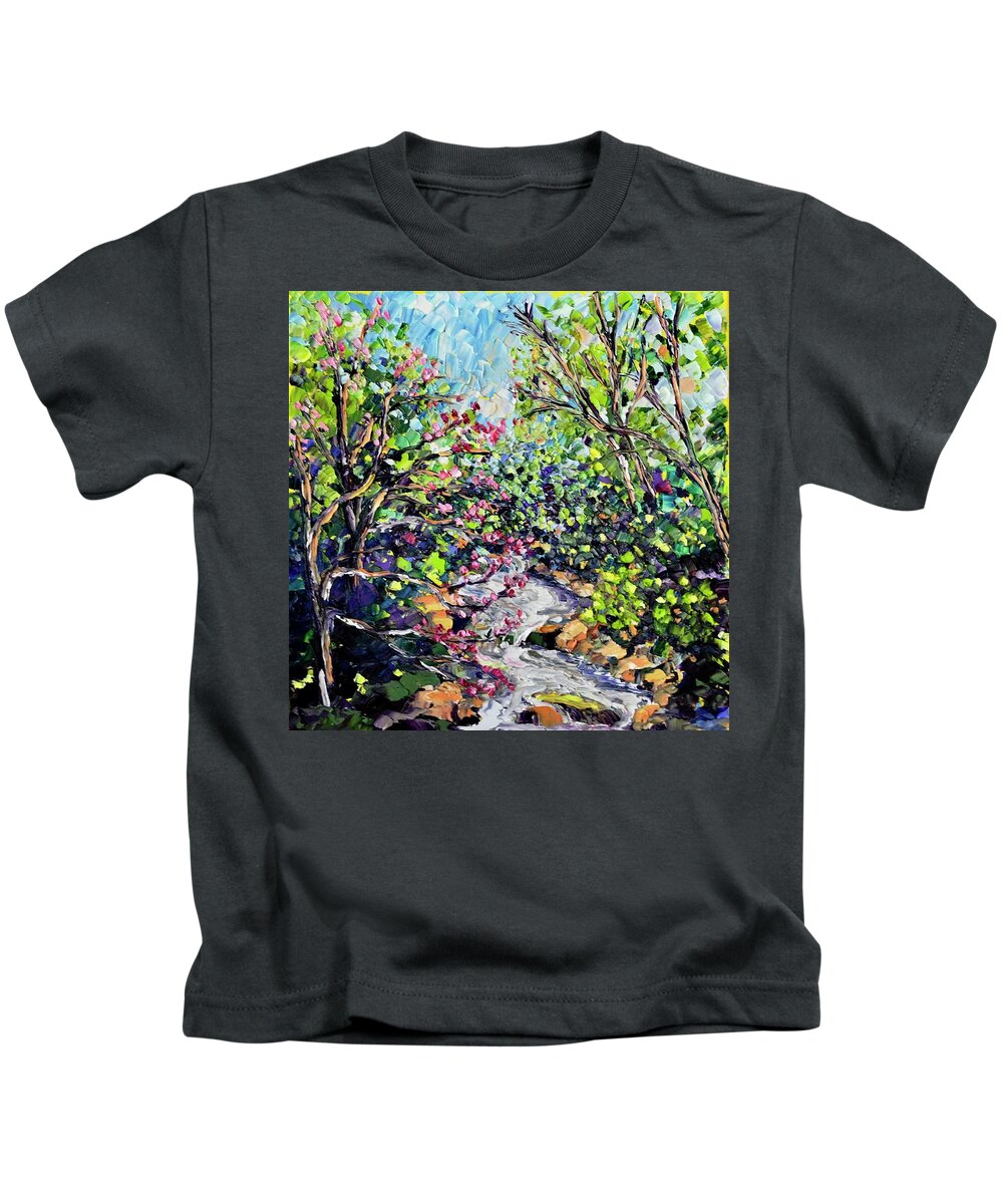Texas Kids T-Shirt featuring the painting Texas Stream by Carrie Jacobson