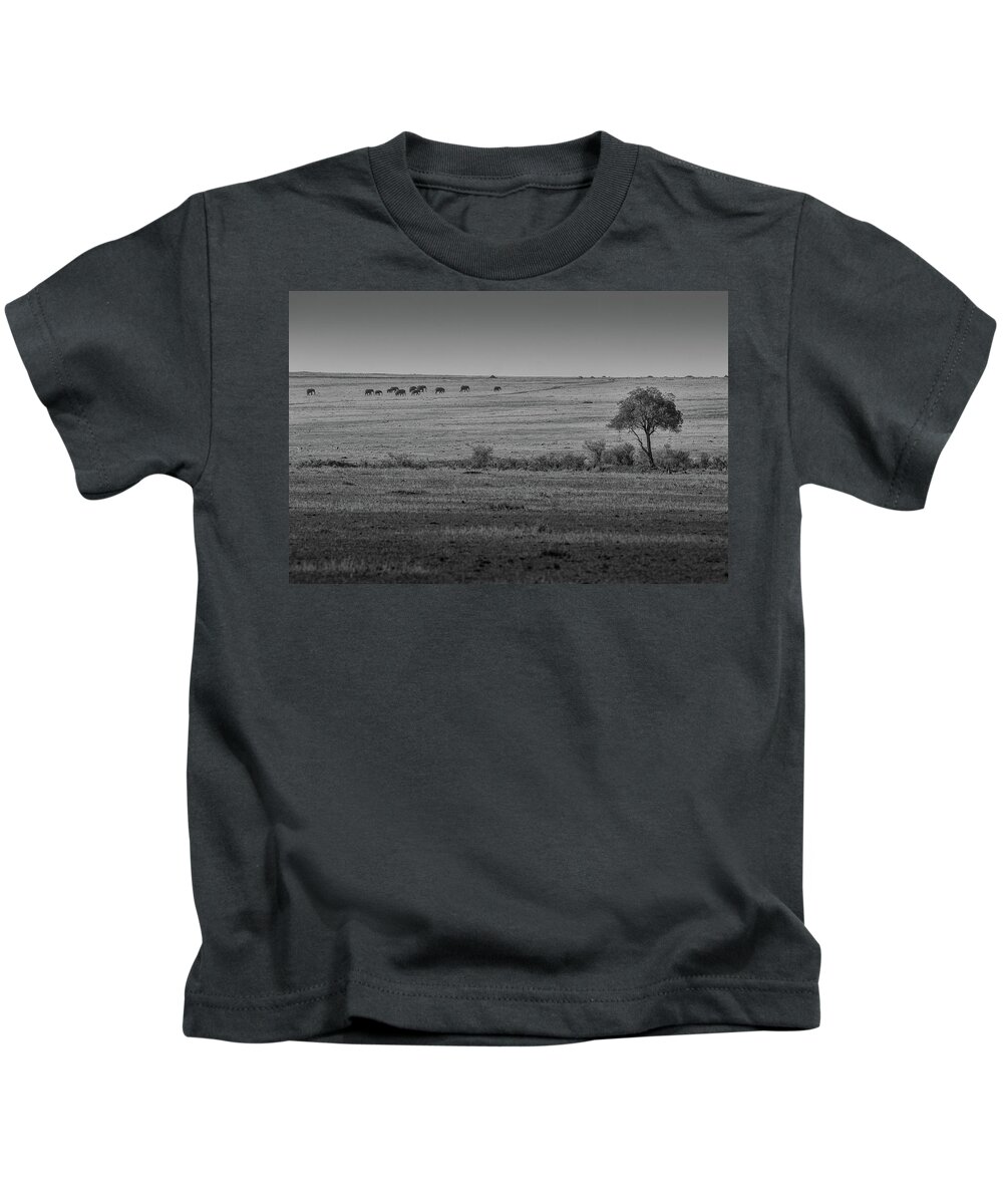 Elephants Kids T-Shirt featuring the photograph The Journey by Mark Hunter